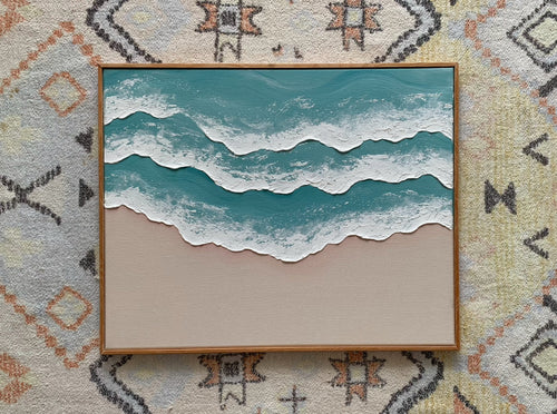 16”x20”Textured beach-blue