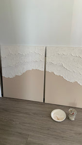 Textured nude beach 24”x30” set of two