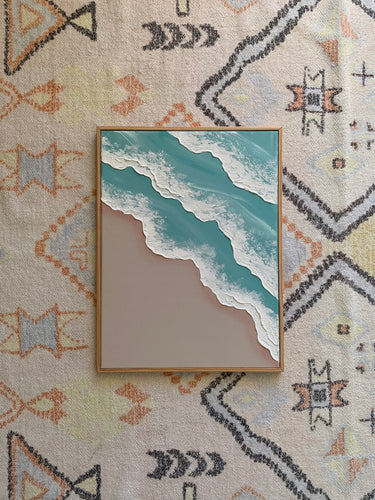 12”x16” Texture beach - blue