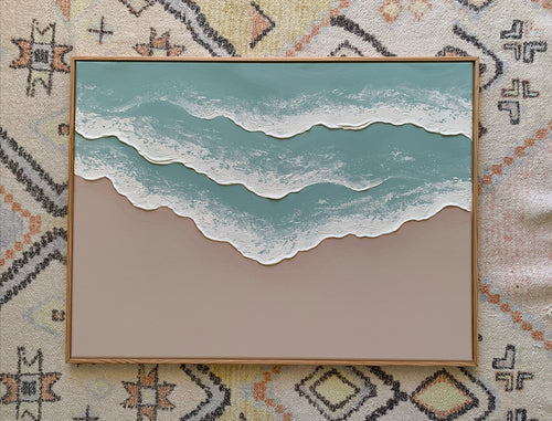 18”x24” Textured beach-blue