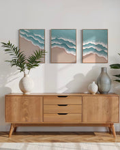 Load image into Gallery viewer, Textured beach-blue three set