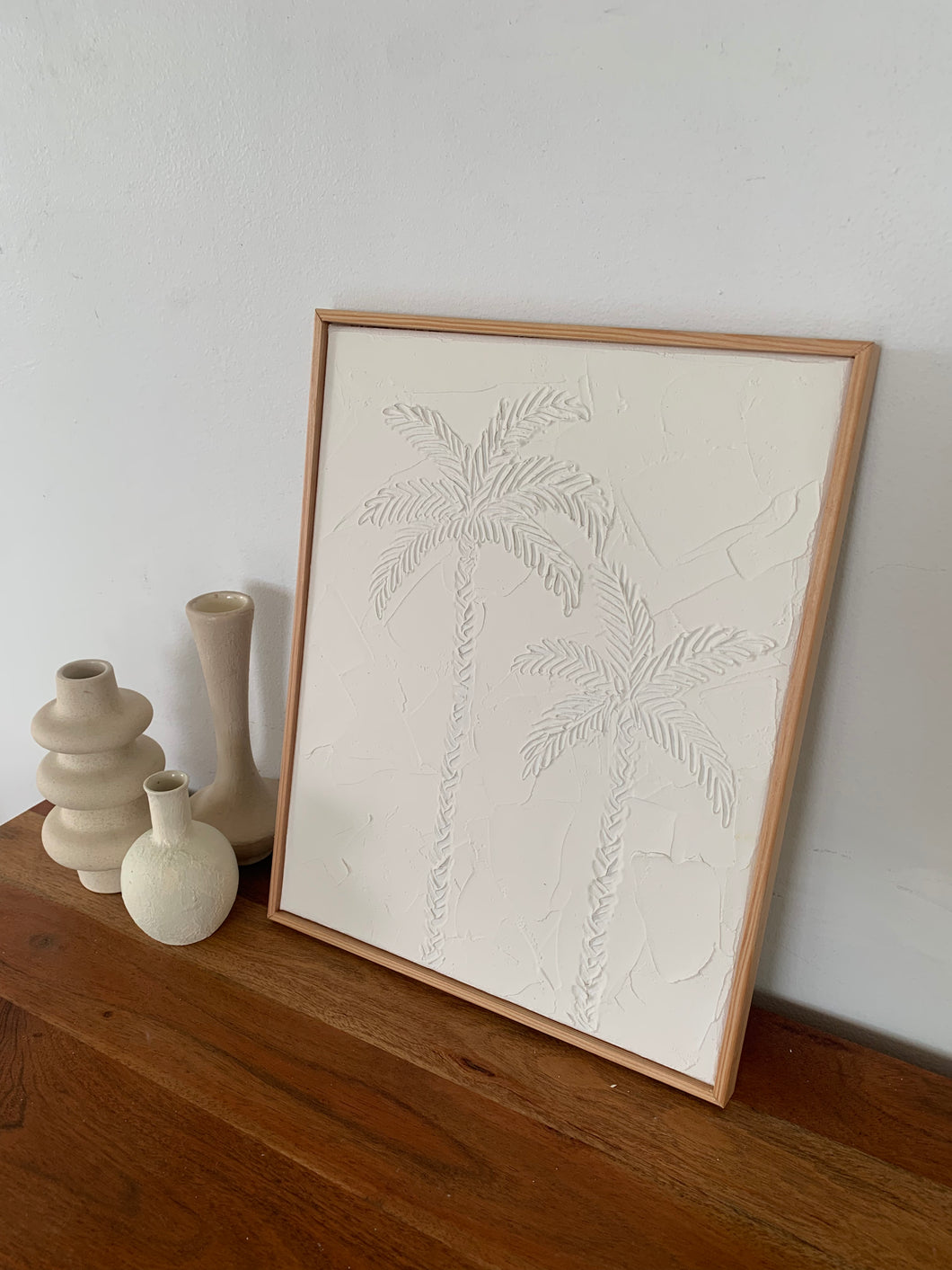 White palm (12”x16”) with frame