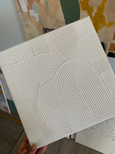 White textured canvas white (12”x12”)