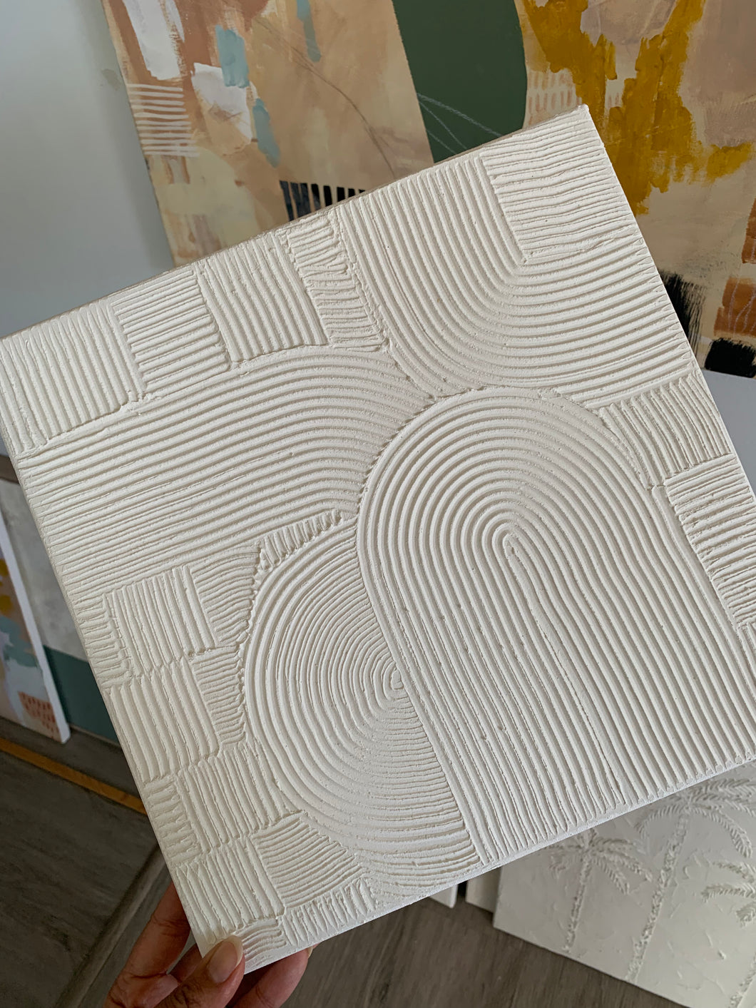 White textured canvas white (12”x12”)