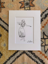 Load image into Gallery viewer, Line hula girl with 8”x10” white mat