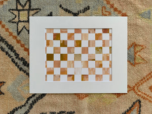 Checkered  (peach) with mat 11”x14”