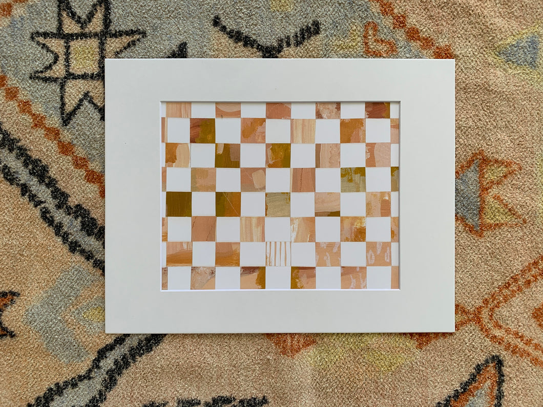 Checkered  (peach) with mat 11”x14”