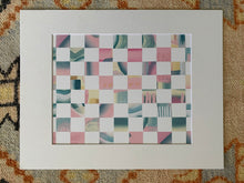 Load image into Gallery viewer, Checkered  (pinkxteal )with mat 11”x14”