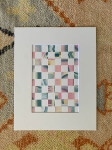 Checkered  (pink x teal)8”x10”