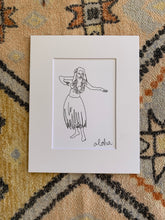 Load image into Gallery viewer, Line hula girl 11”x14”