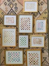 Load image into Gallery viewer, Checkered  (pinkxteal )with mat 11”x14”