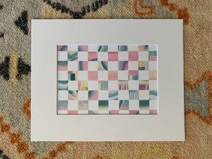 Checkered  (pink x teal)8”x10”