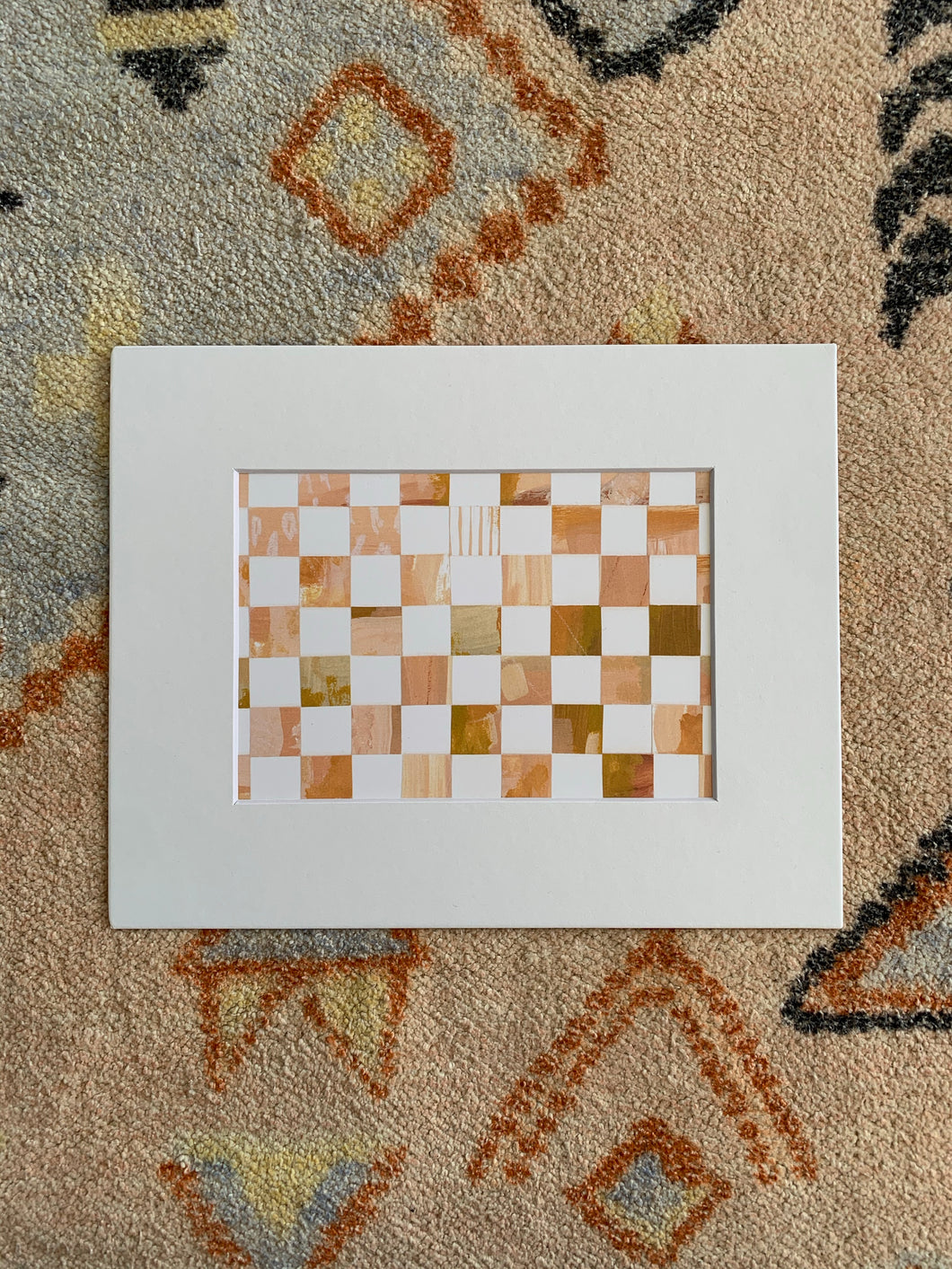 Checkered  (peach)with 8”x10 mat