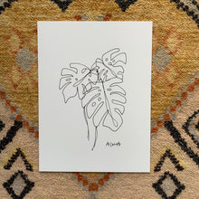 Load image into Gallery viewer, Line Monstera 11”x14”