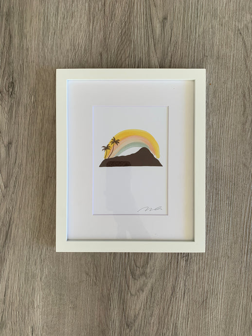 Diamond head 8”x10” with white frame